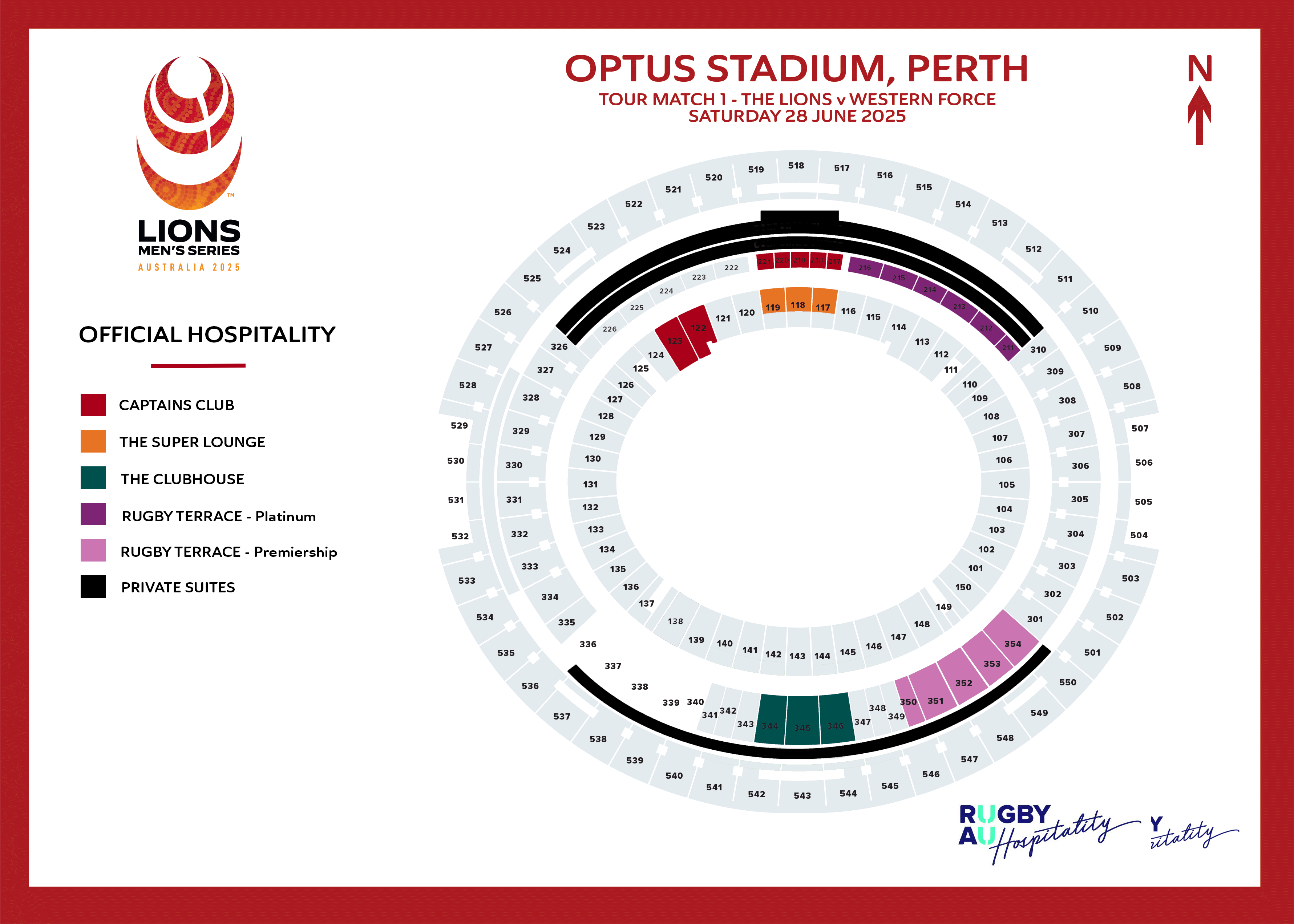 2025 Lions Hospitality Map Perth Optus Stadium 2