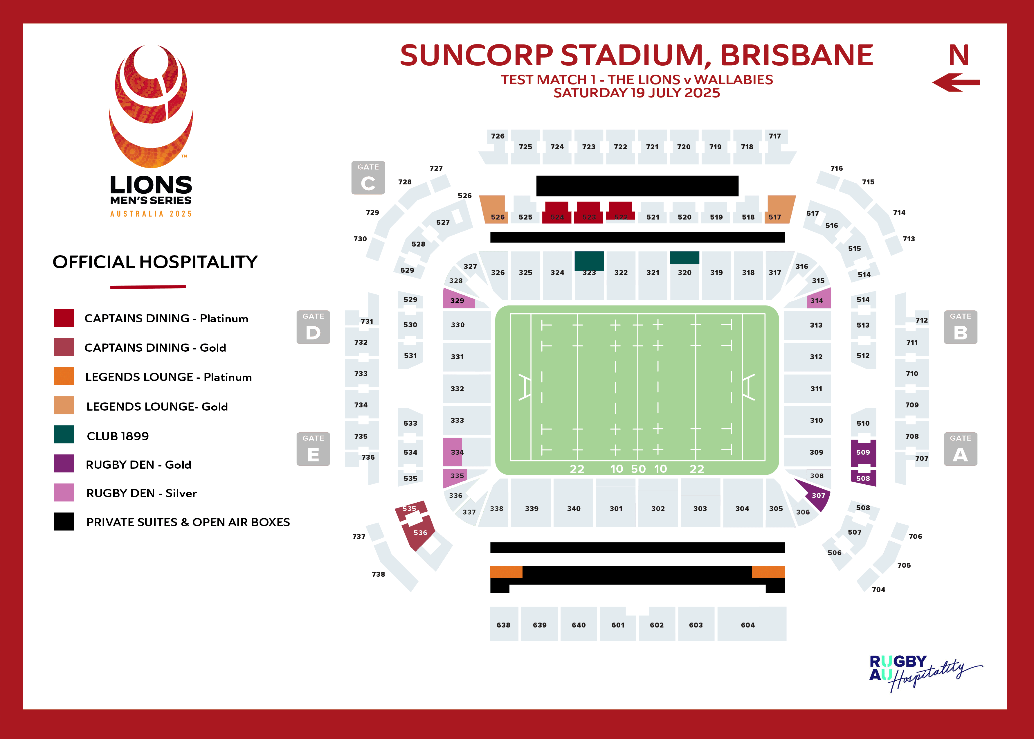Brisbane Suncorp 2025 Lions Hospitality Map 2