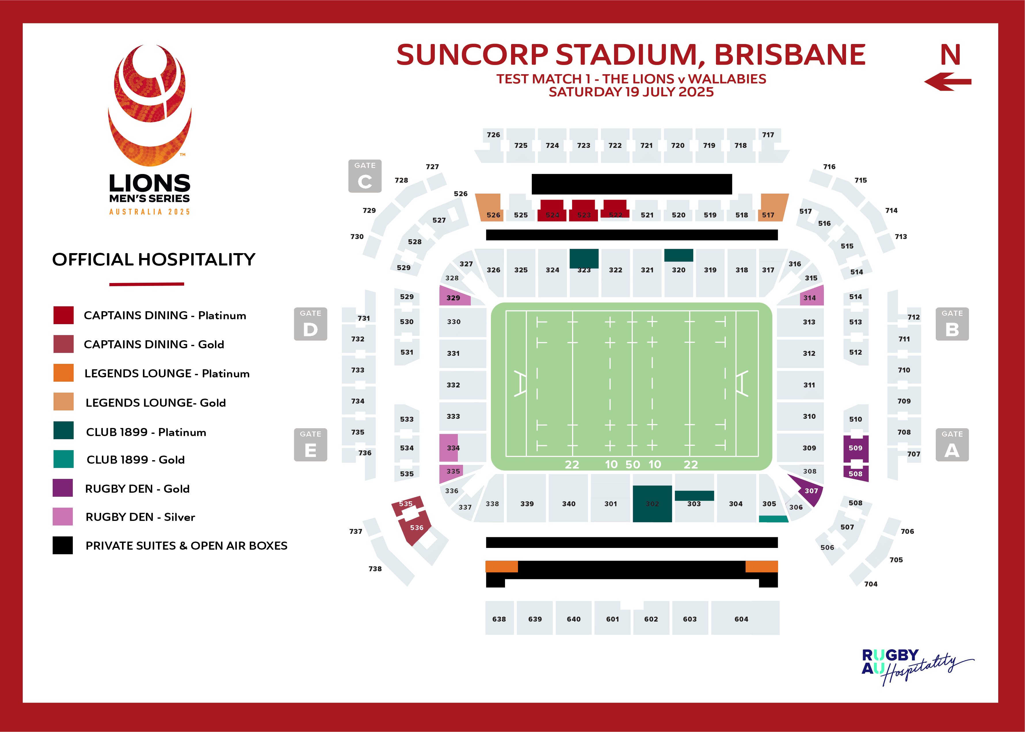 Brisbane Suncorp 2025 Lions Hospitality Map 3